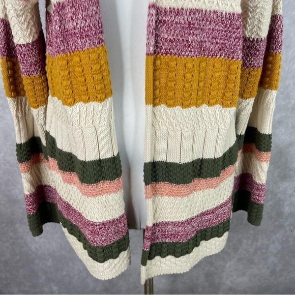 Soft Surroundings Nima Knit Multicolor Striped Bohemian Cardigan Women's Sz M - Picture 8 of 8
